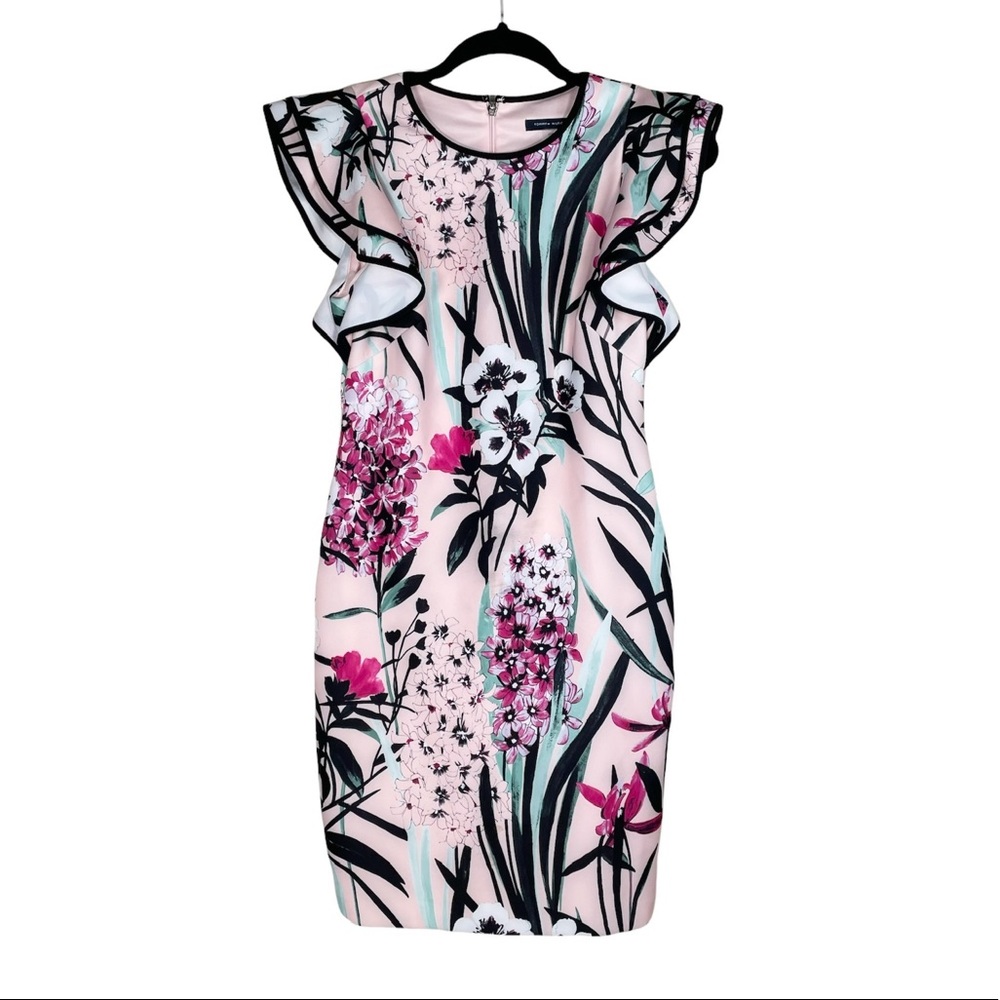 Tommy Hilfiger Pink Floral Ruffled Sleeve Dress - Picture 2 of 9